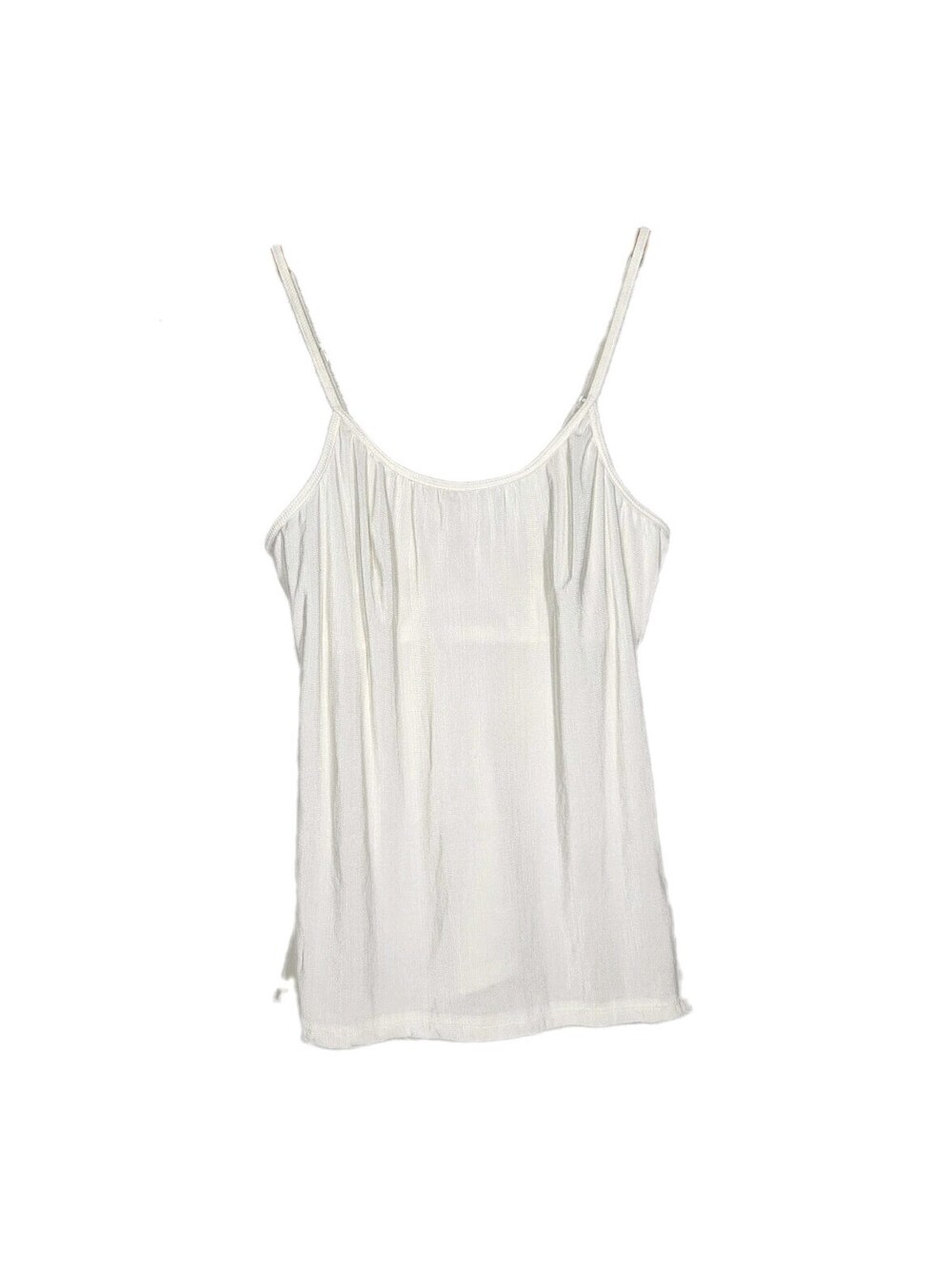 Vintage Olga Sheer Mesh Camisole Built In Shelf Bra Stretch Adjustable Small